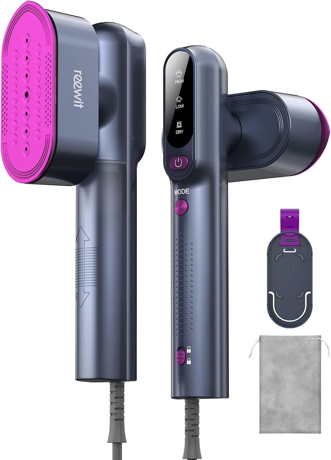 Reewit Gray Blue handheld travel steamer and iron